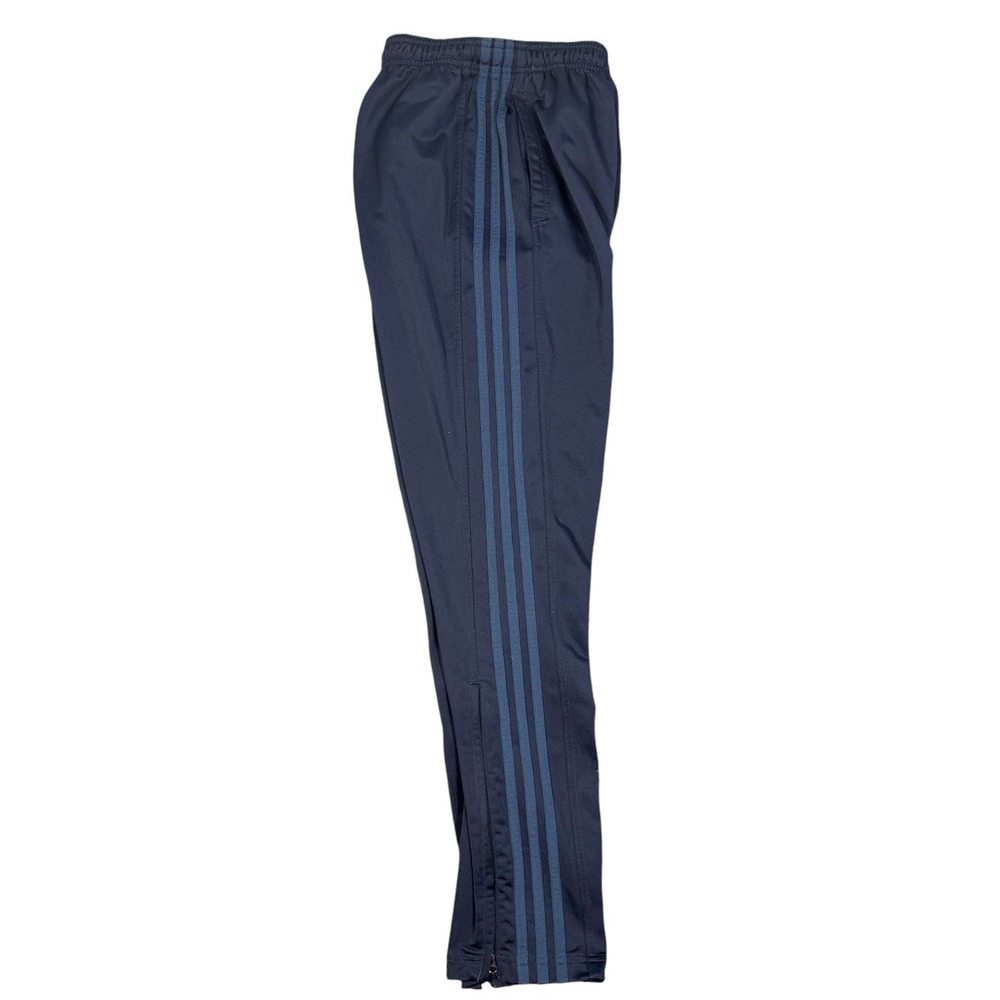 Adidas Track Pants Mens Medium Navy Blue Primegreen 3-Stripe Ankle Zip Joggers - Picture 6 of 12